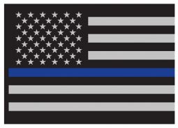 Thin Blue Line Flag Decal - Outside